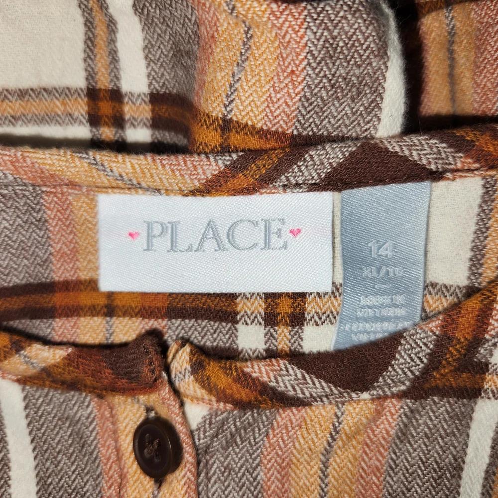 The Children's Place Brown Plaid Button Down Shirt